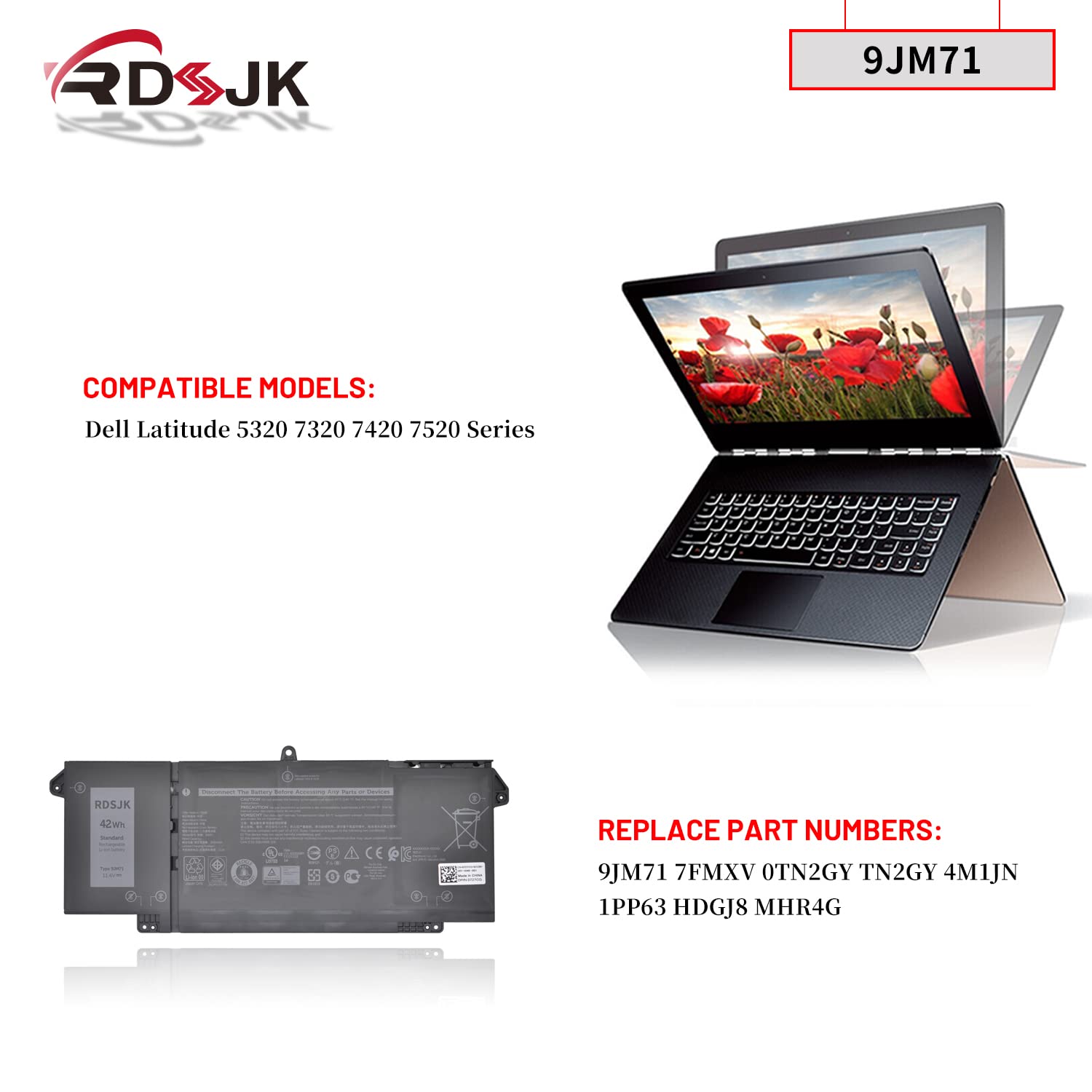 Amazon.com: RDSJ 9JM71 Laptop Battery for Dell Latitude 13 5320